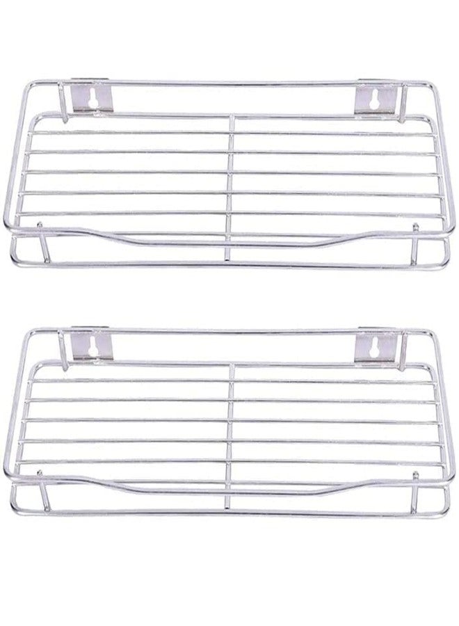 Fastro Stainless Steel Multipurpose Single Layer Rack for Bathroom Shelf / Kitchen / Shampoo Soap Bottle Towel Holder (Self | Pack of 2) - Image 1